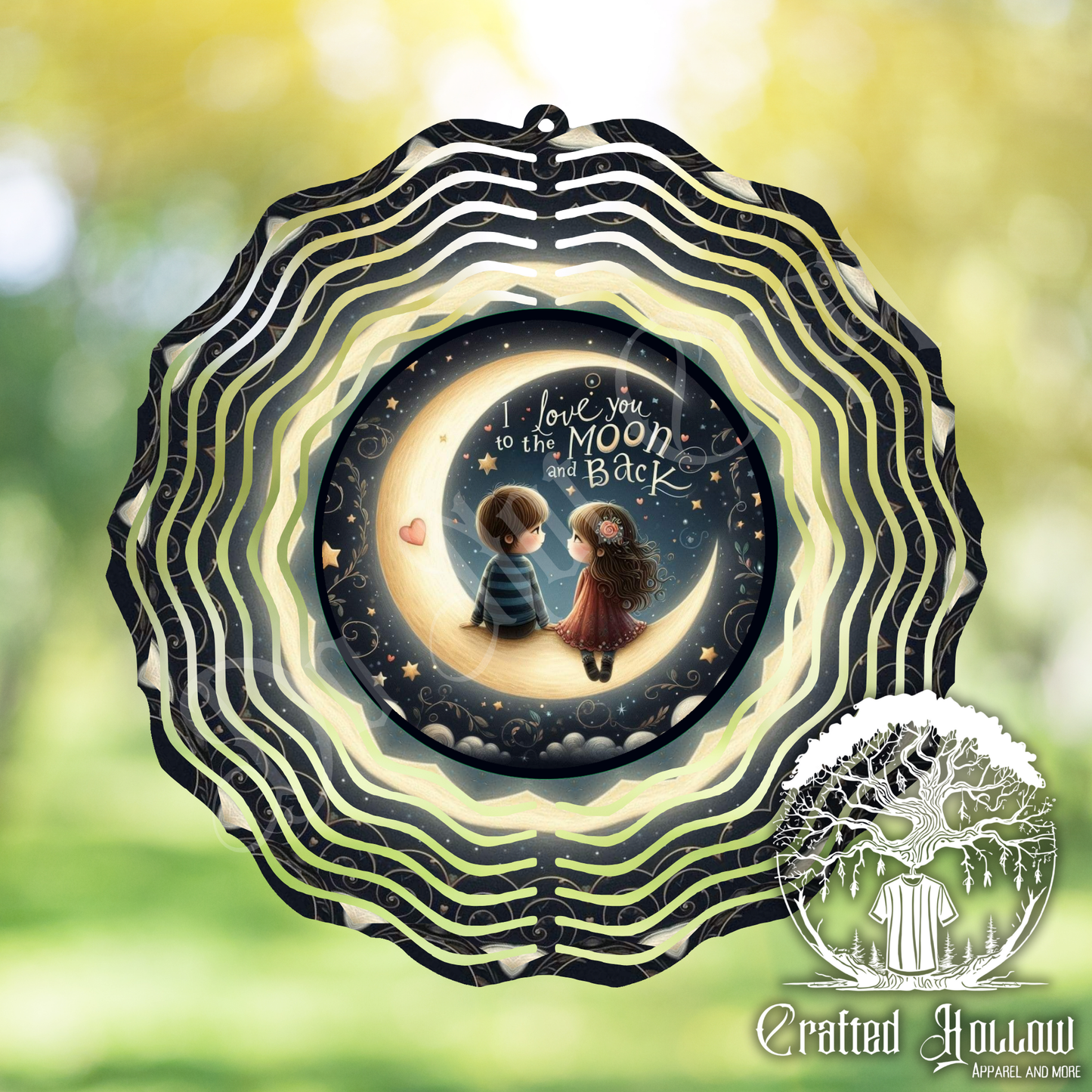I Love You to the Moon and Back Wind Spinner