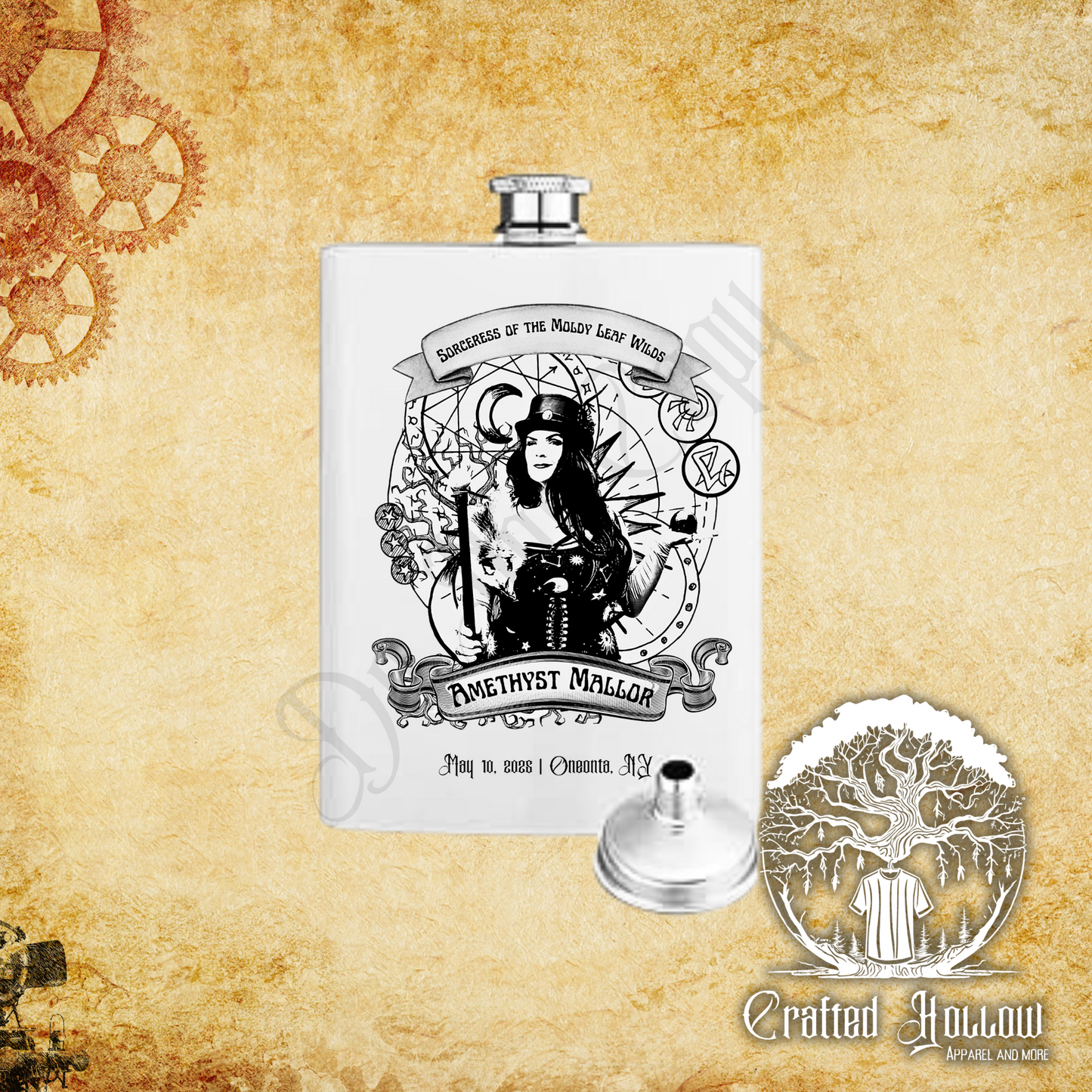 Steampunk Official Expo Amethyst Mallor 8oz Flask