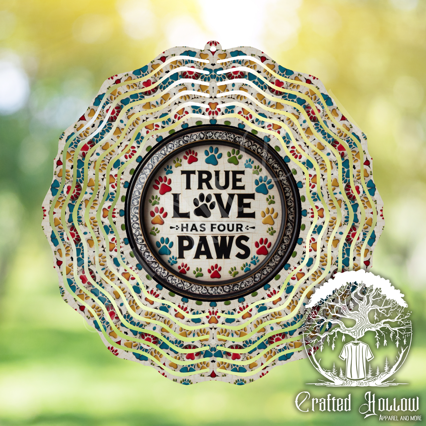 True Love Has Four Paws Dog Wind Spinner