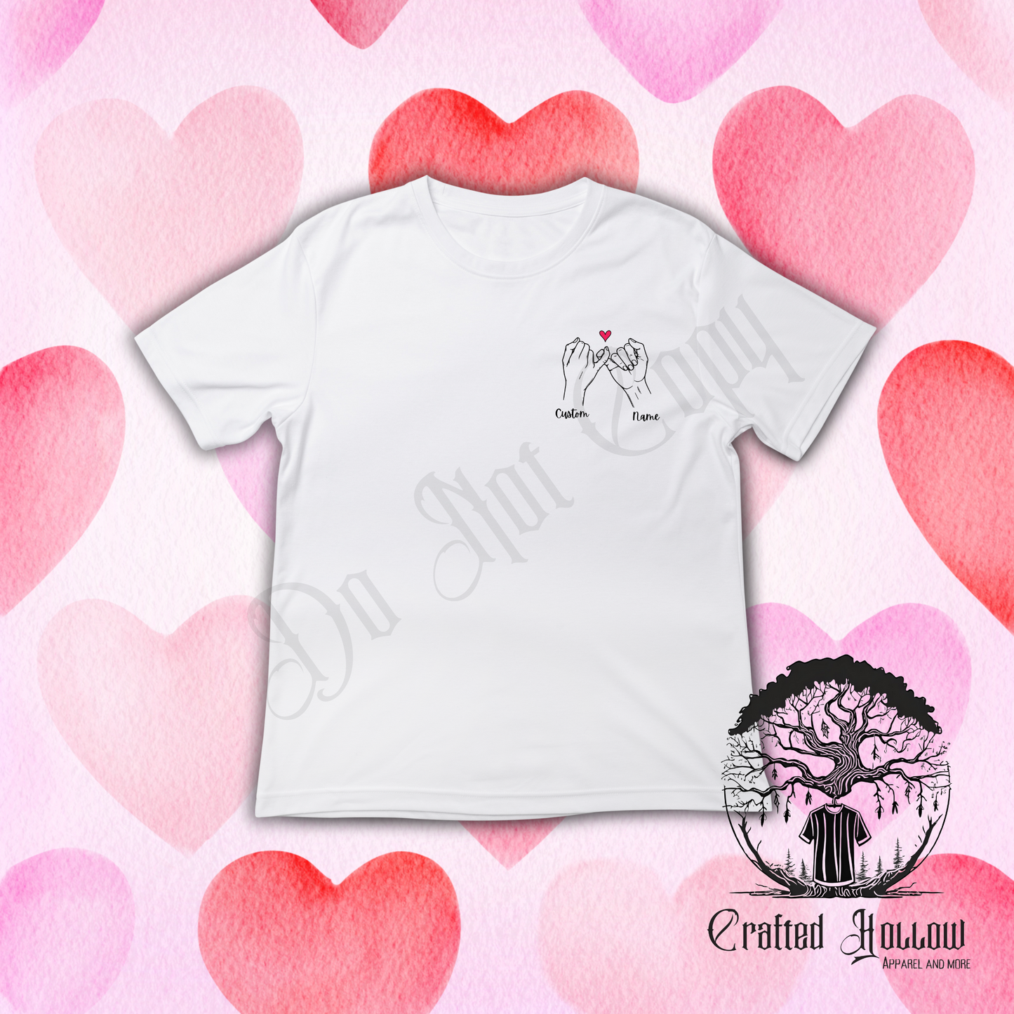 "Custom Pinky Promie Hands" Valentine's Day Shirt