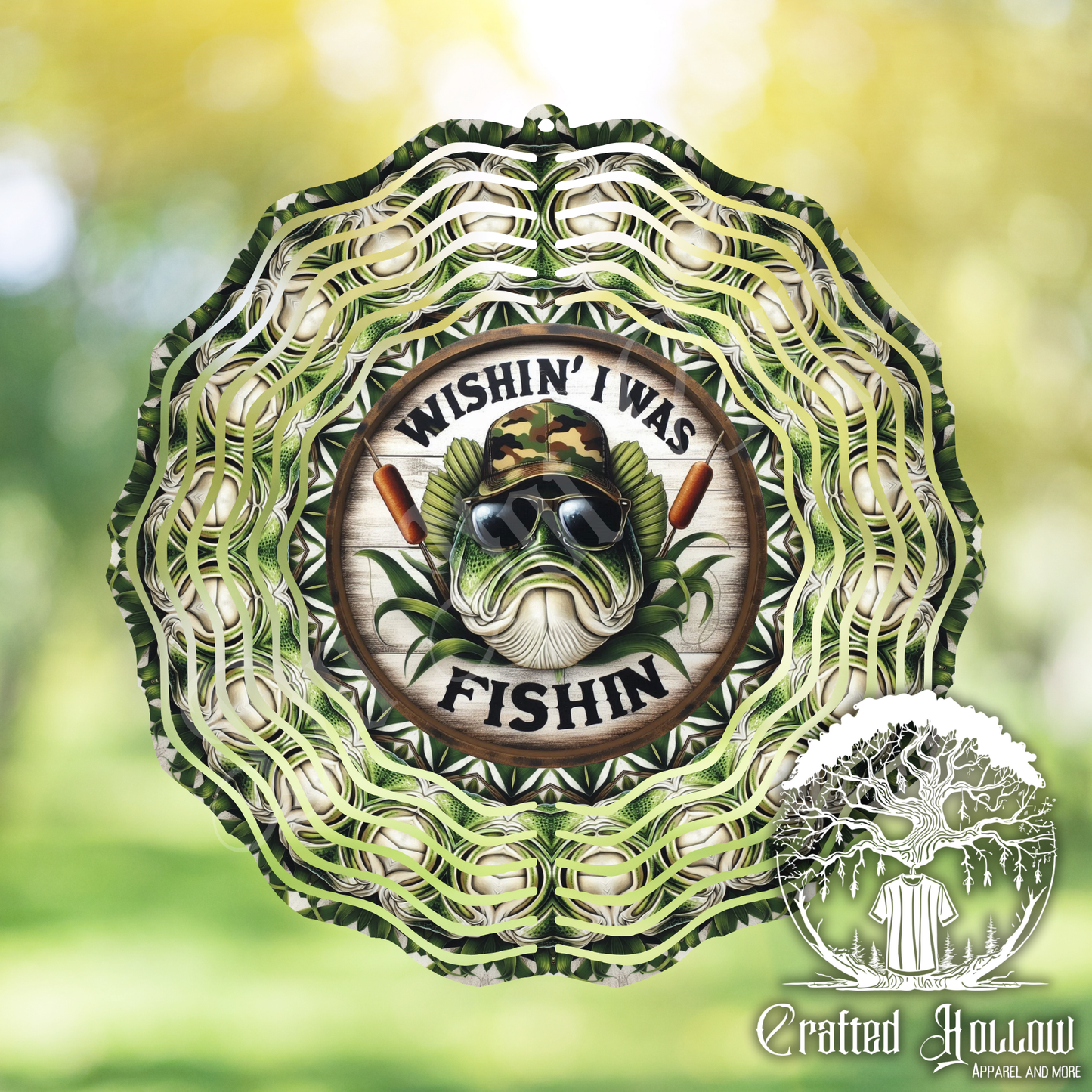 Wishin' I Was Fishin' Fishing Wind Spinner
