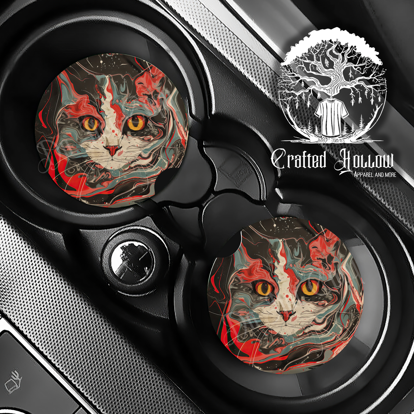 Cat Art Car Coasters