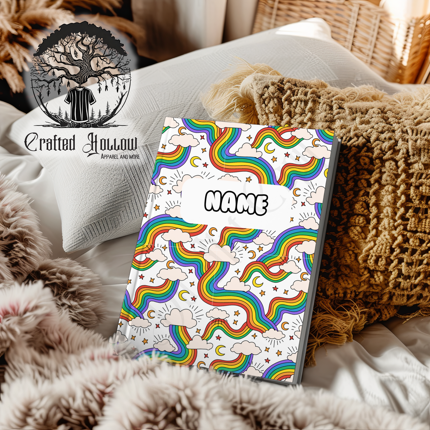 Custom Pride Rainbow and Clouds Journal