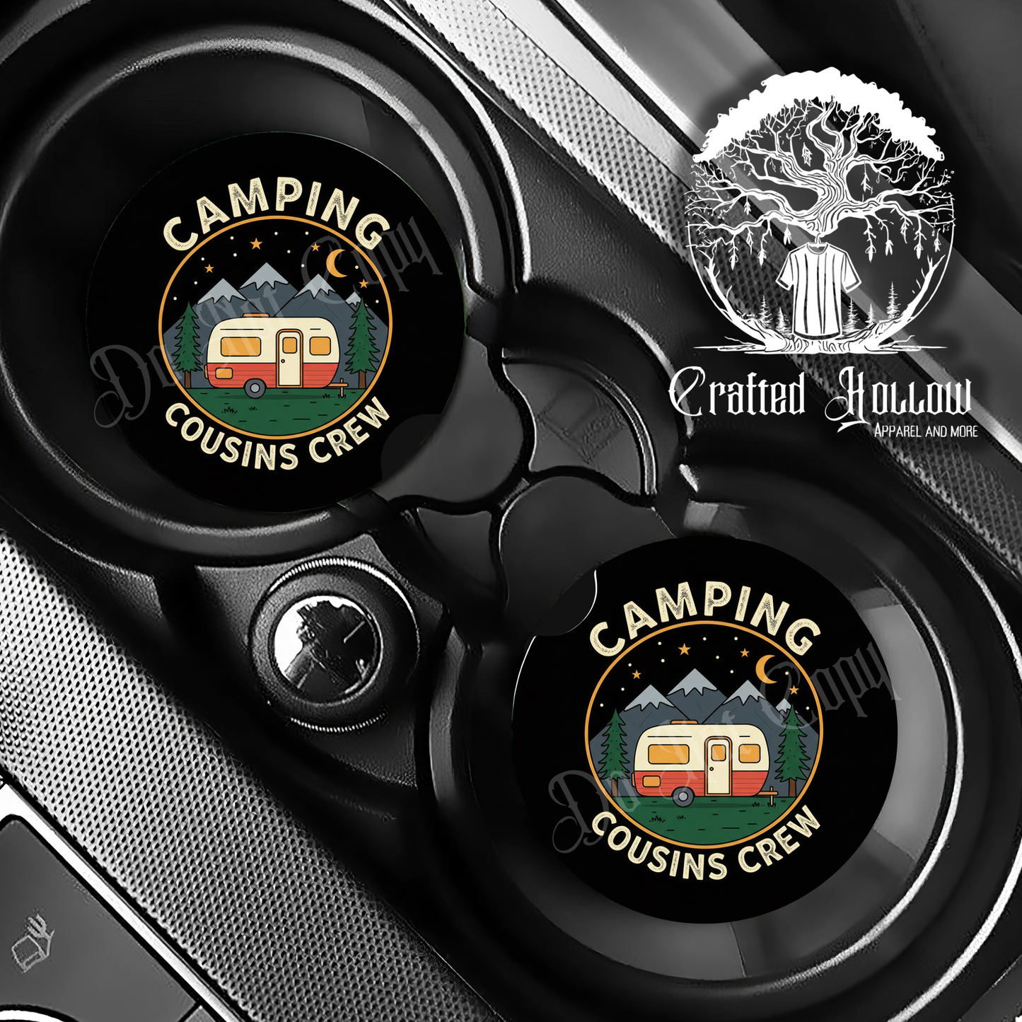 Camping Cousins Crew Car Coasters