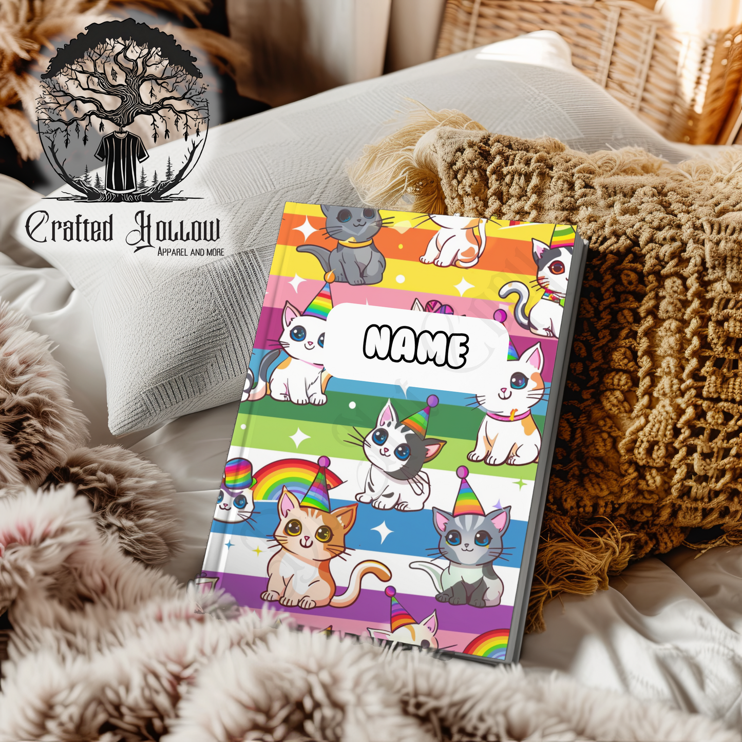 Personalized Gay Pride Cat Notebook