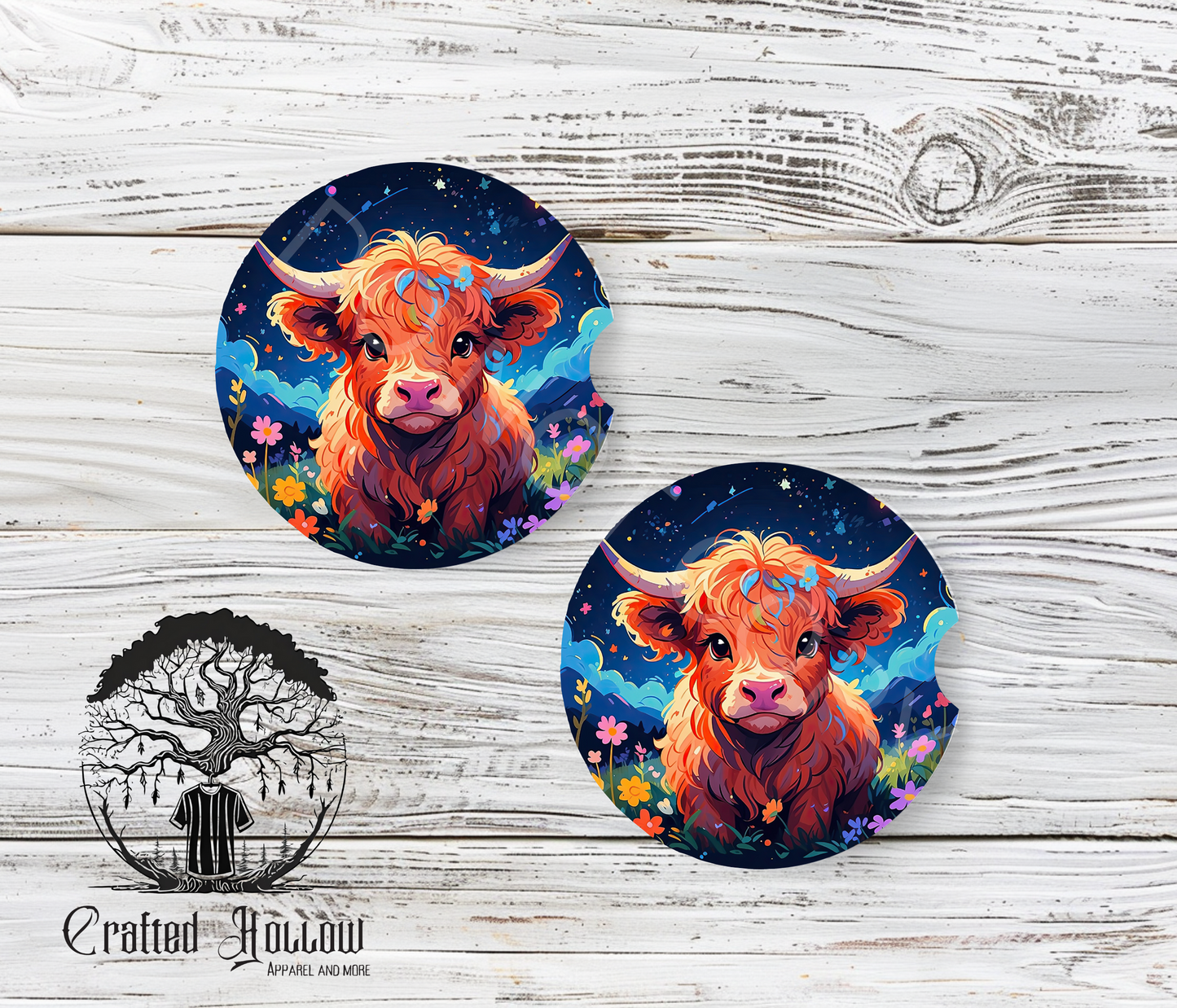 Highland Cow Car Coasters