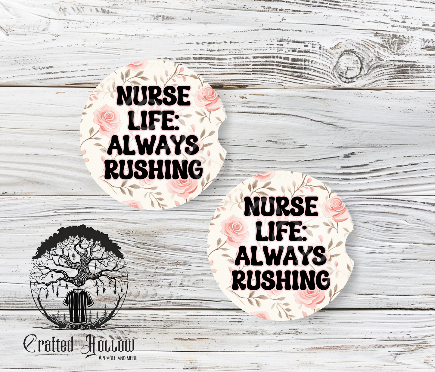 Nurse Life Always Rushing Car Coasters