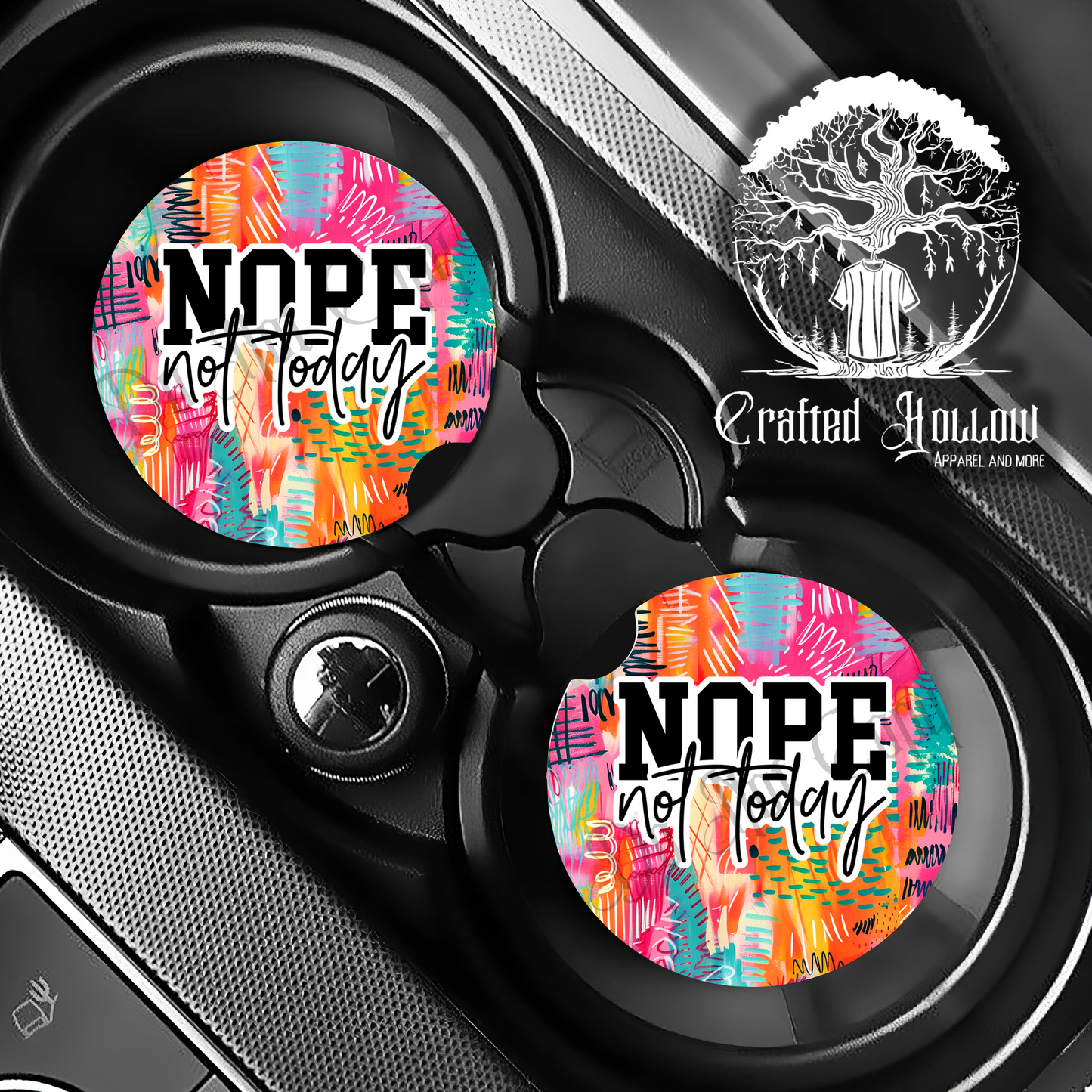 Nope Not Today Car Coasters