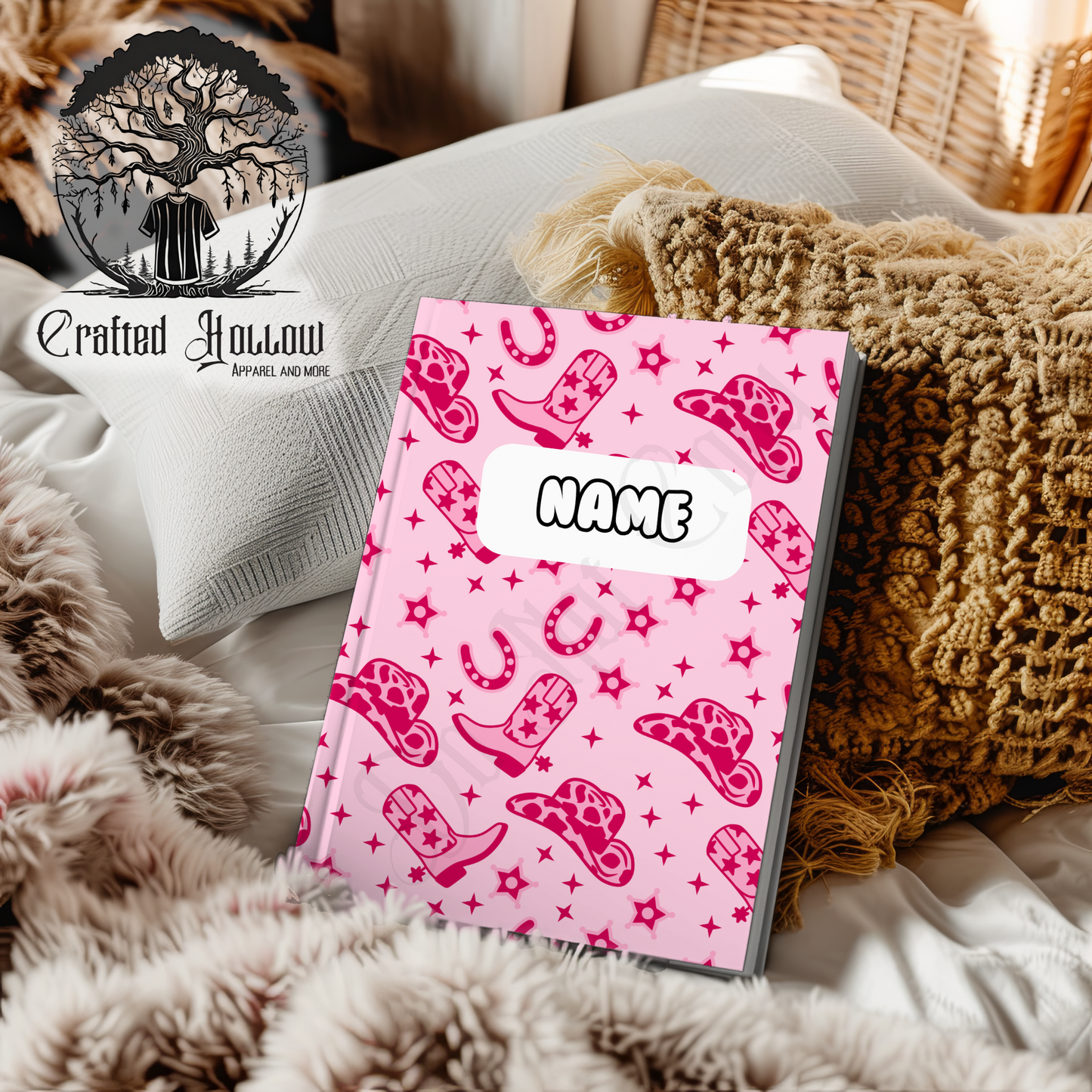 Personalized Pink Cowgirl Notebook