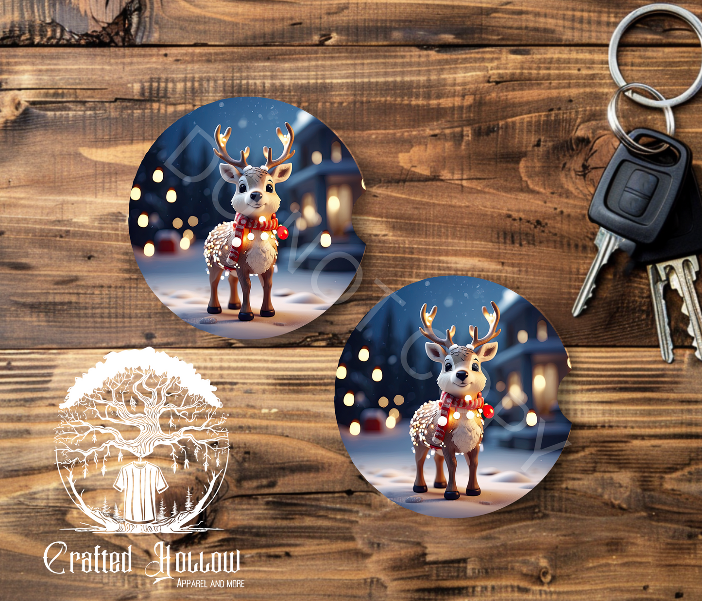 Christmas Reindeer Car Coasters