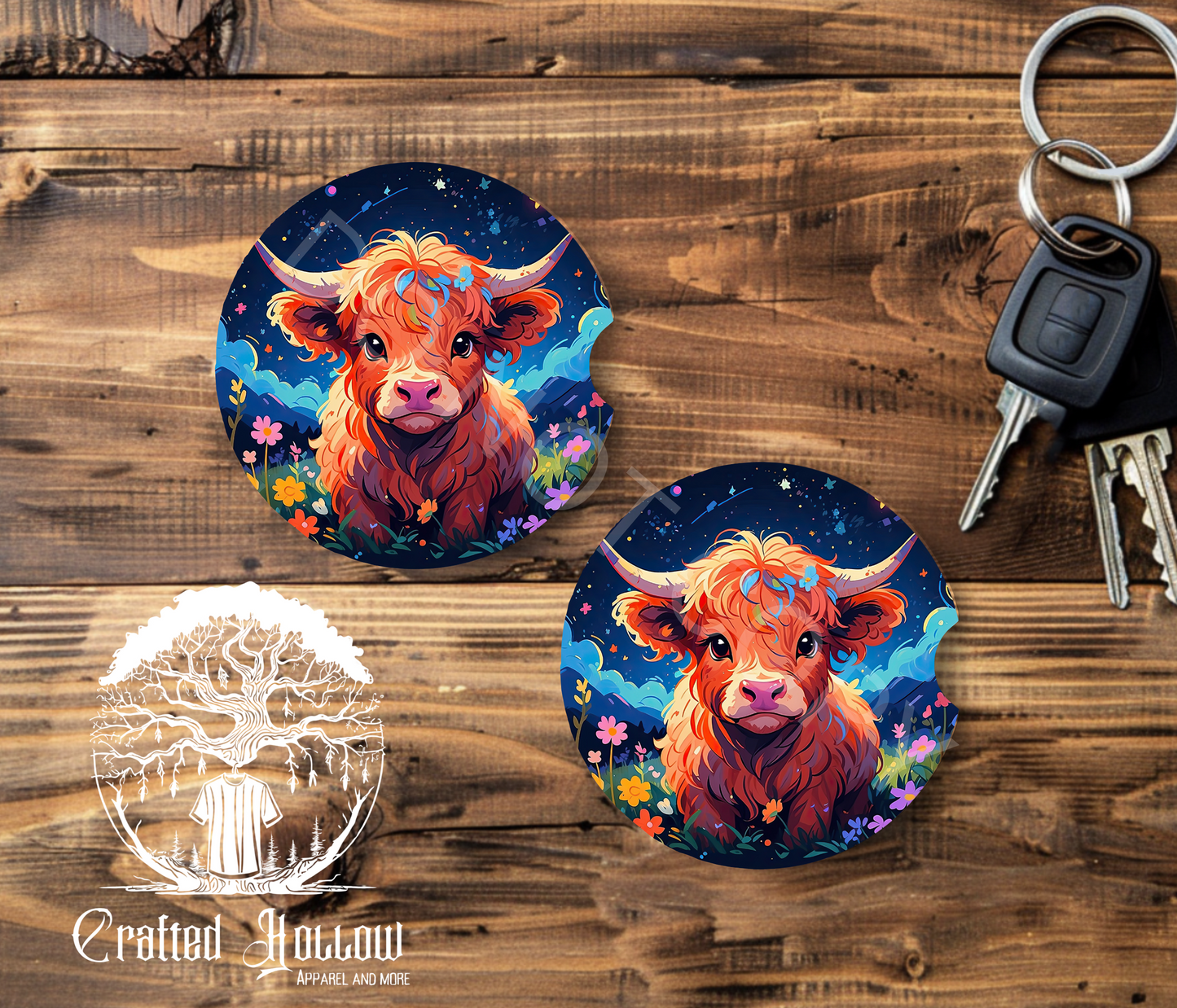 Highland Cow Car Coasters