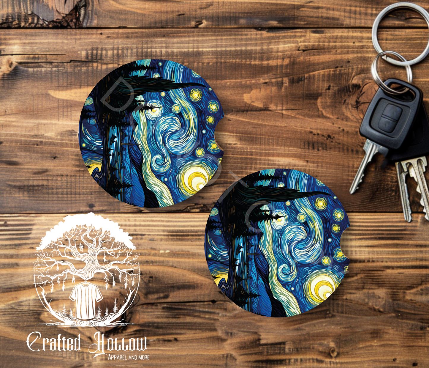 Starry Night Car Coasters