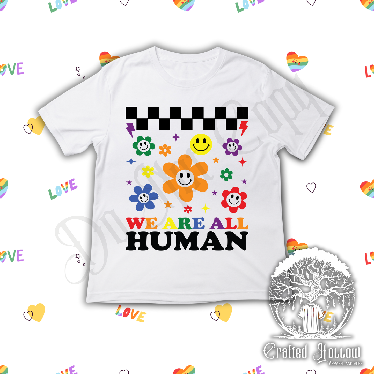 We Are All Human Retro Floral Shirt