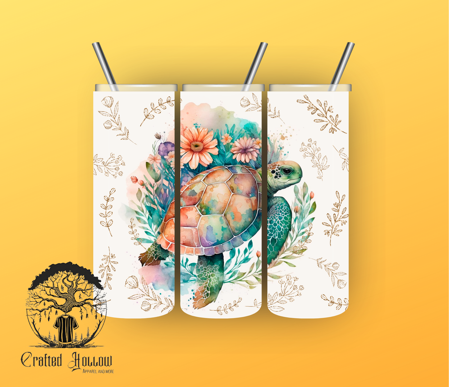 Flower Turtle 20oz Tumbler