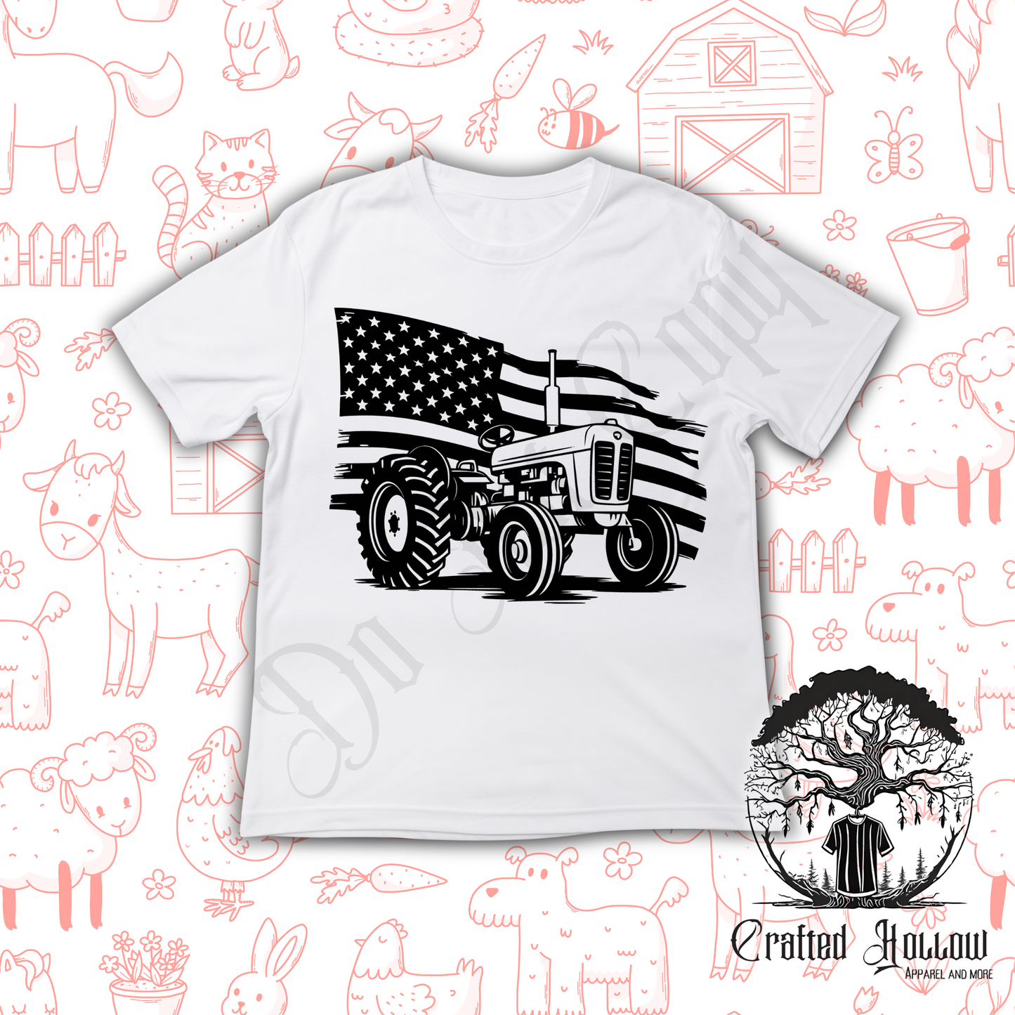 American Flag Tractor Shirt
