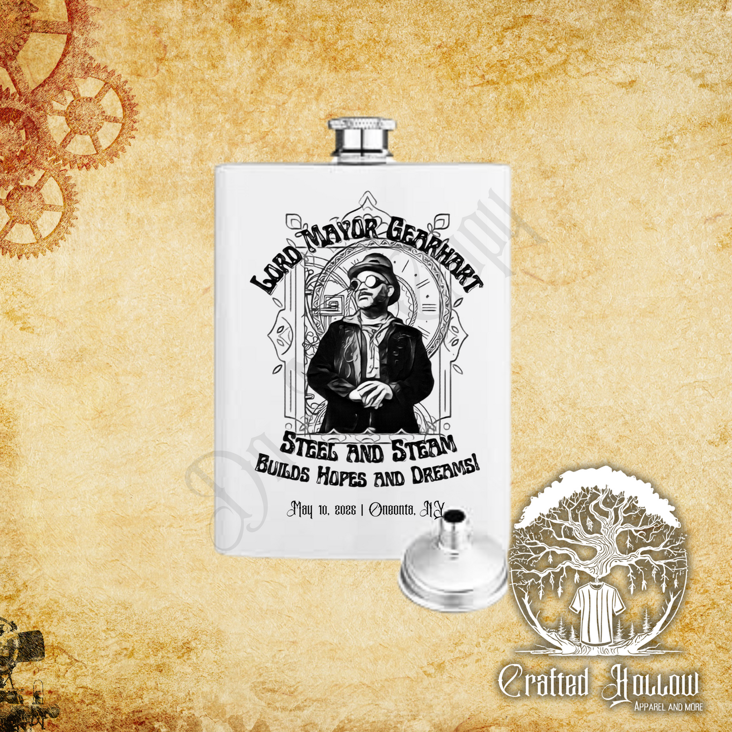 Steampunk Official Expo Lord Mayor Gearhart 8oz Flask