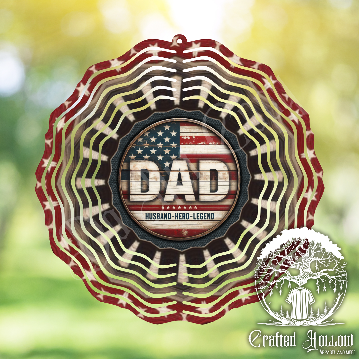 American Flag Dad Wind Spinner