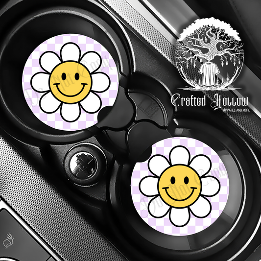 Retro Daisy Car Coasters