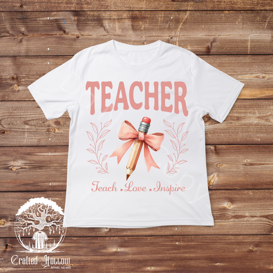 Teacher Teach Love Inspire Shirt