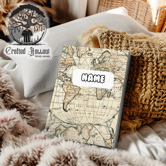 Personalized Vintage Old Map Notebook