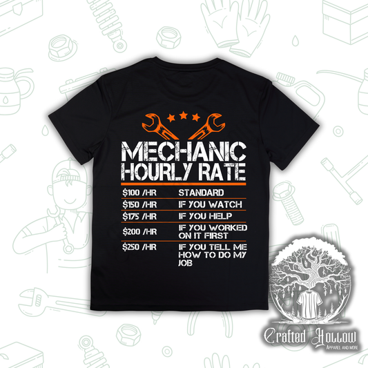 Mechanic Hourly Rate Funny Shirt