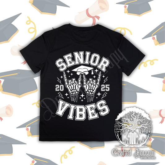 Senior Vibes 2025 Skull Hands Shirt