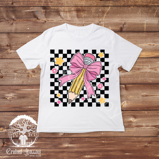 Pencil With Pink Ribbon Shirt