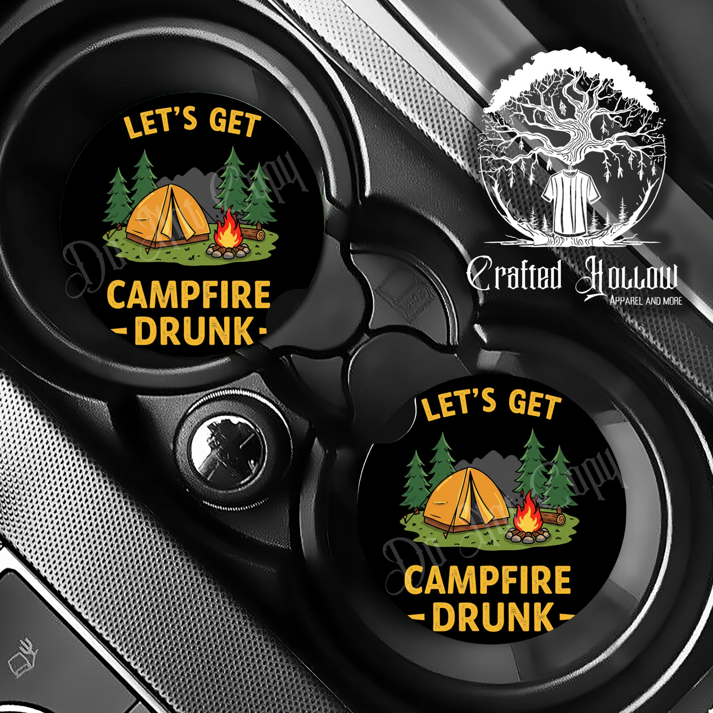 Let's Get Campire Drunk Car Coasters