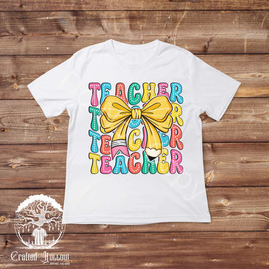 Teacher Pencil Ribbon Shirt