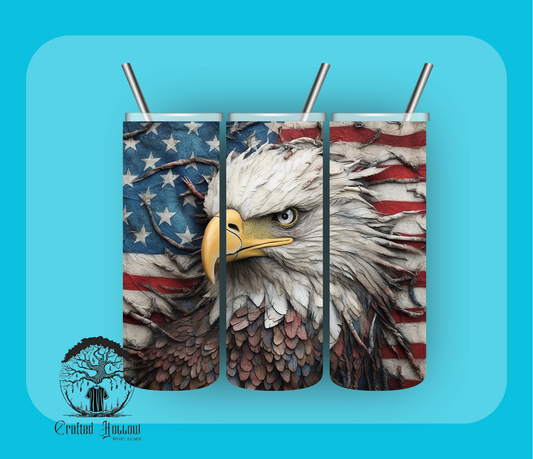 Bald Eagle with Flag 20oz Tumbler