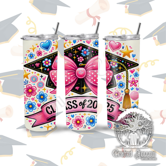 Girly Floral Class of 2025 Tumbler