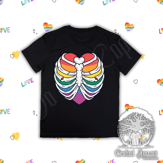 Skeleton Rainbow Heart Shirt