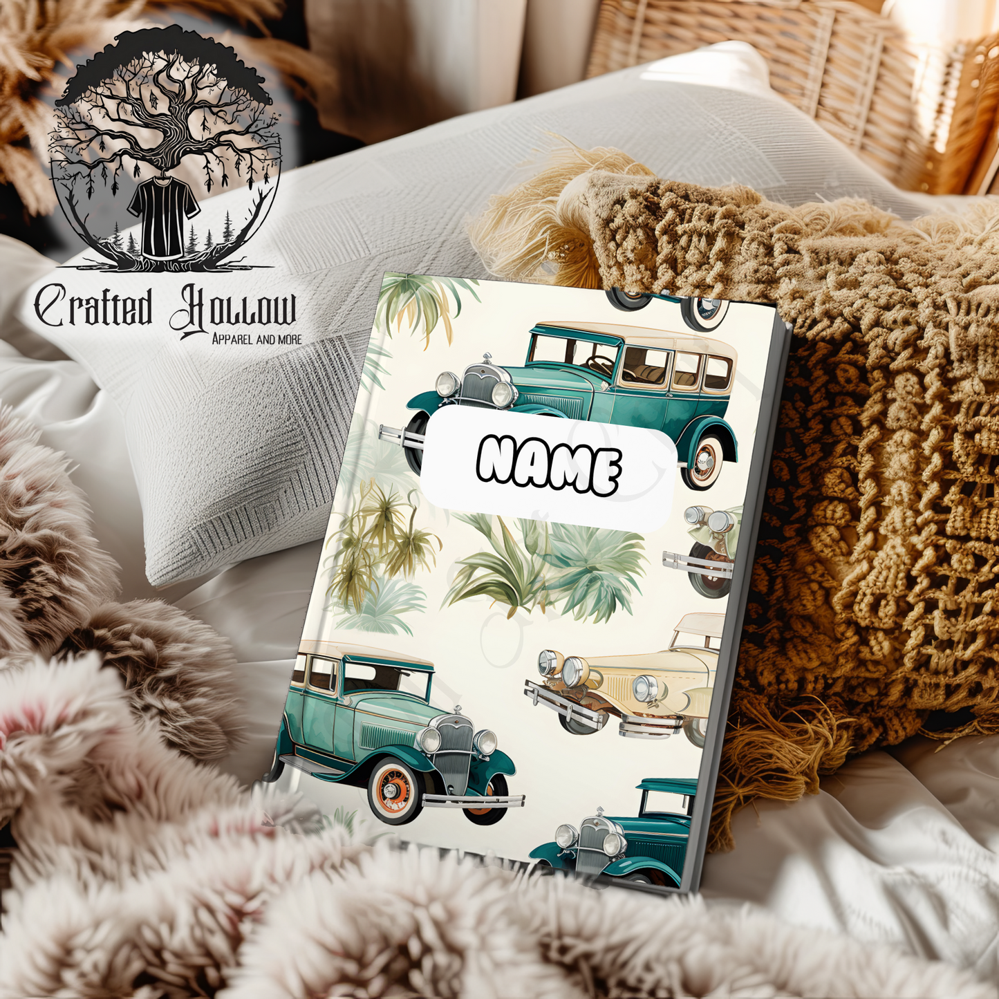 Personalized Vintage Car Notebook