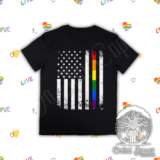 American Flag with Gay Pride Shirt
