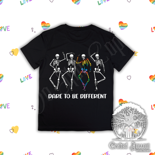 Dare to Be Different Rainbow Skeleton Shirt