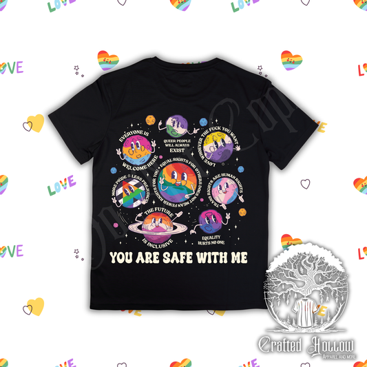 You Are Safe With Me Solar System Shirt