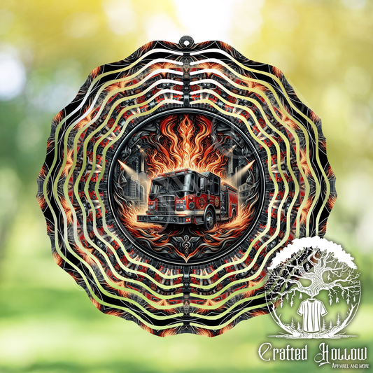 Fire Truck Firefighter Wind Spinner