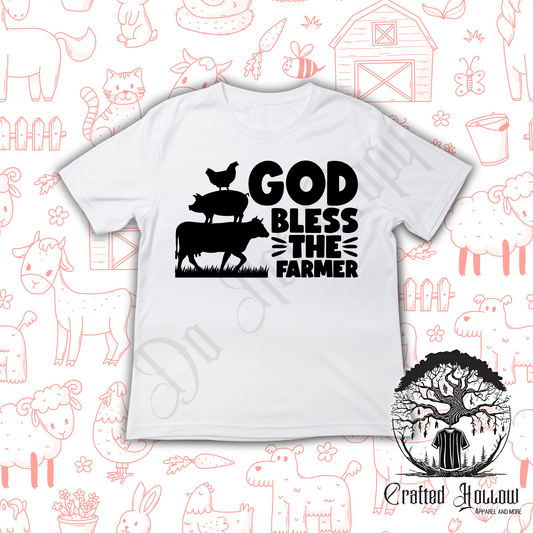 God Bless the Farmer Animal Shirt