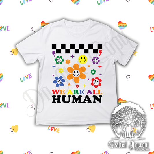 We Are All Human Retro Floral Shirt