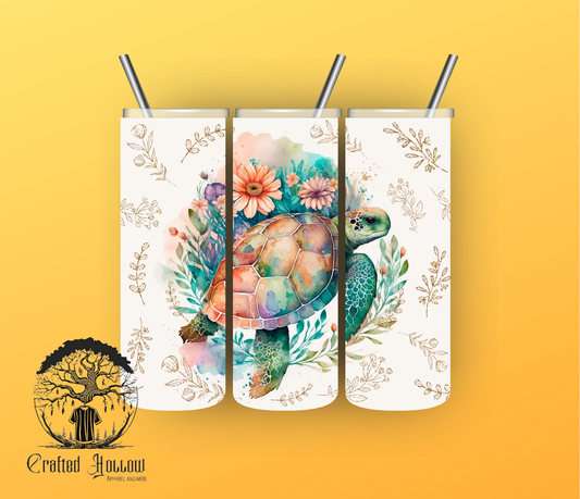 Flower Turtle 20oz Tumbler