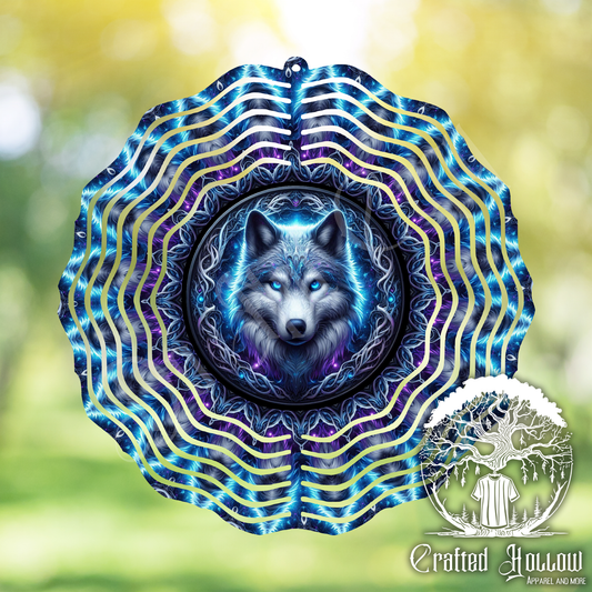 Blue Wolf Wind Spinner