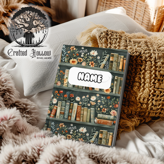 Personalized Floral Library Book Notebook