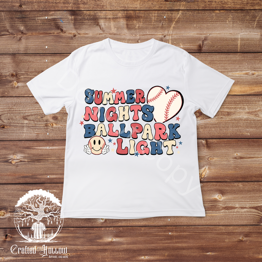 Summer Nights Ballpark Light shirt