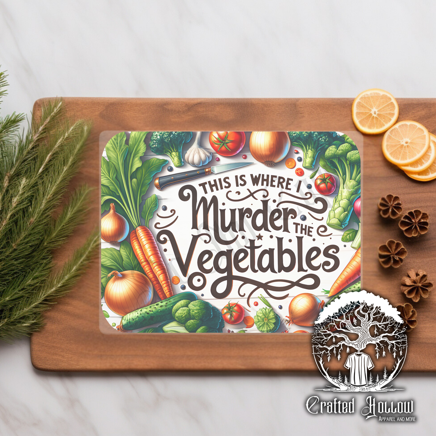 "This is Where I Murder my Vegetables" Glass Cutting Boards