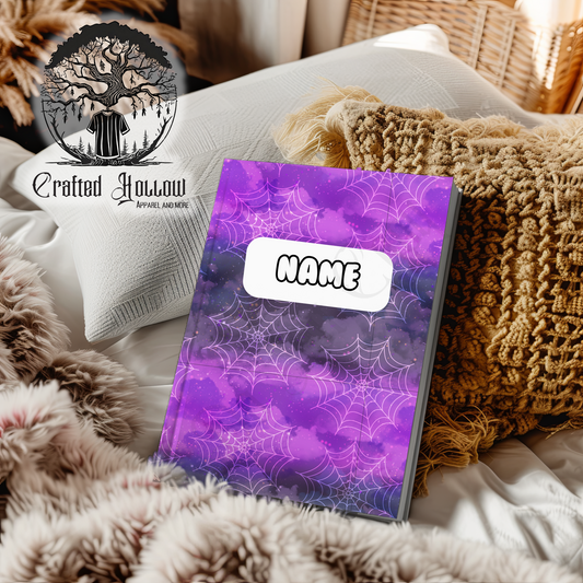 Personalized Purple Spiderweb Notebook